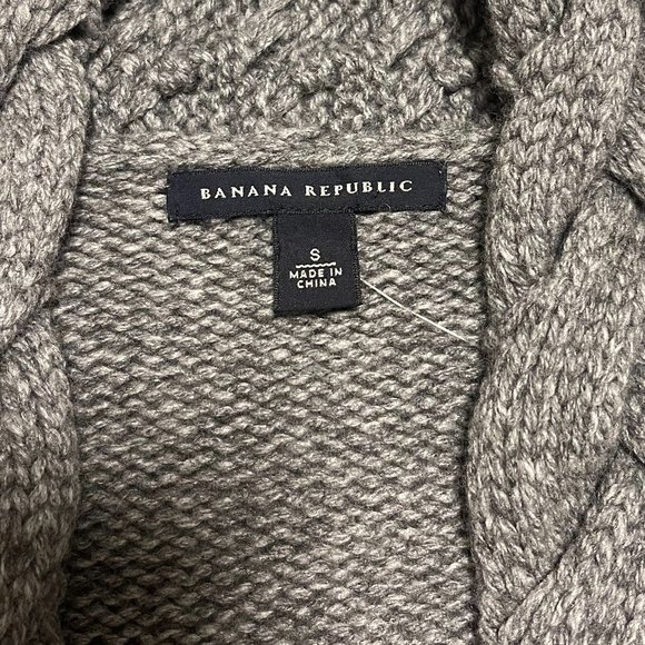 NWT - Banana Republic Wool Cashmere Open Front Cable Knit Cardigan Sweater - Picture 4 of 6